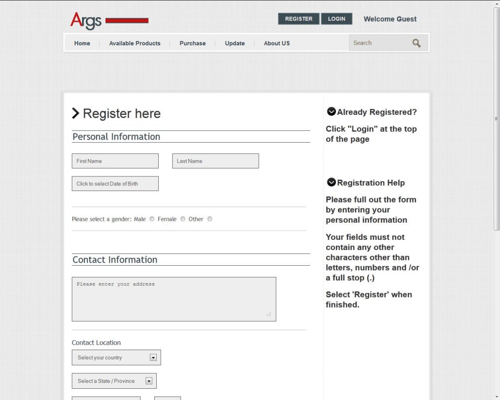 Args Registration