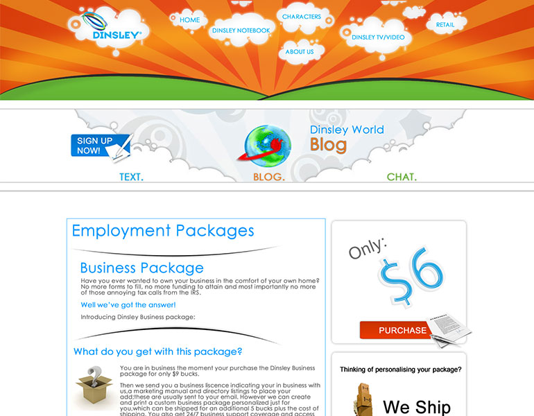 Dinsley LLC Website Employment Packages Page