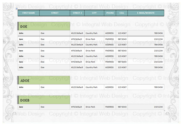 Grace Chapel Directory Structure (generic information)