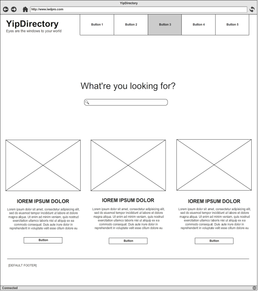 YipDirectory Wireframe