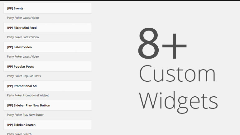 Over 8 custom widgets