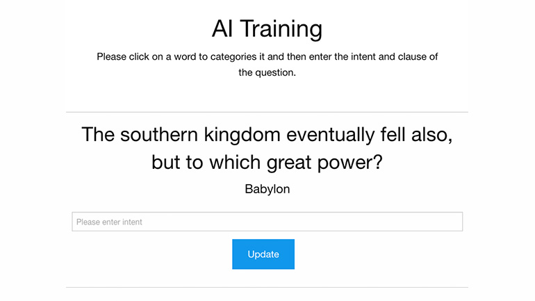 Bible AI Alpha Intent Training